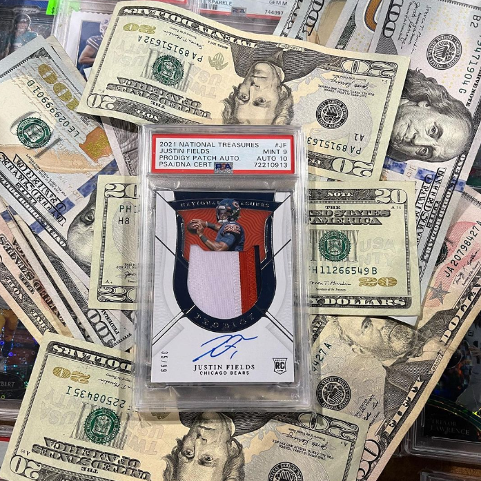 Graded autograph patch card on cash