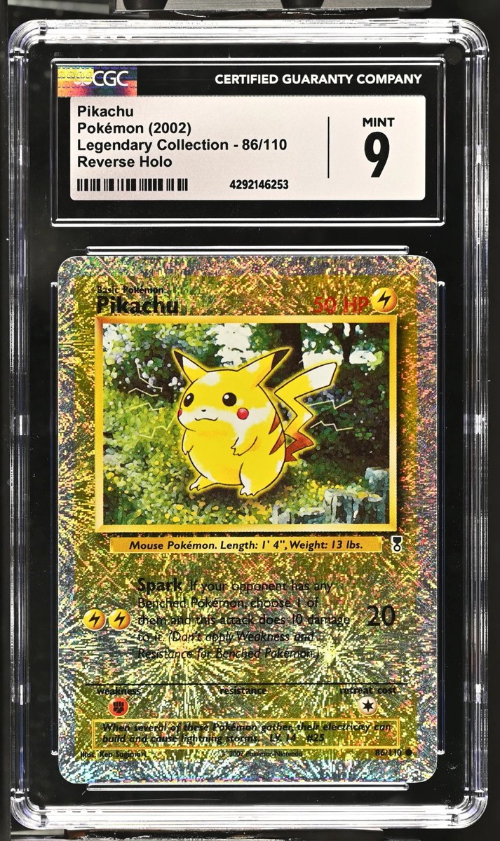 2002 Pokemon Legendary Collection Pikachu Reverse Holo CGC 9 #86/110 Mint